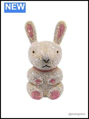 Rhinestone Rabbit Evening Clutch Purse for Women Dressy Party Prom Handbag